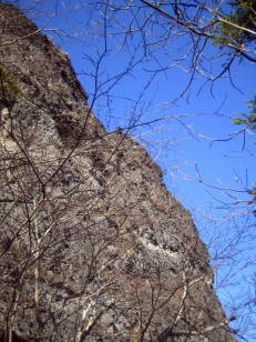 丁須の頭下の岩壁